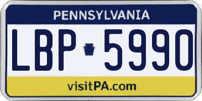 PA license plate LBP5990
