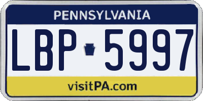 PA license plate LBP5997