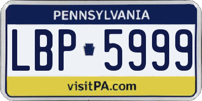PA license plate LBP5999