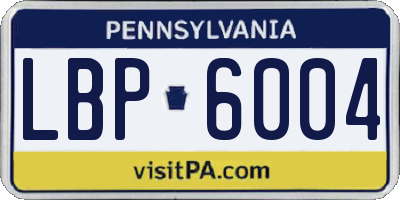 PA license plate LBP6004