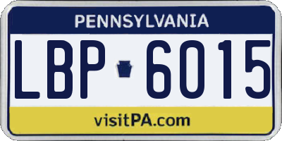 PA license plate LBP6015