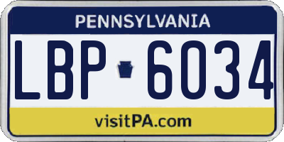 PA license plate LBP6034