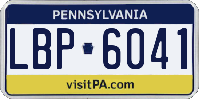 PA license plate LBP6041