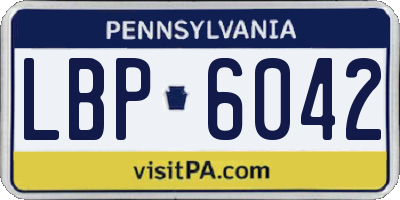 PA license plate LBP6042