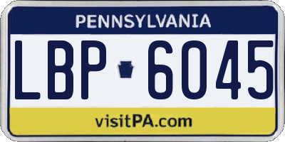 PA license plate LBP6045