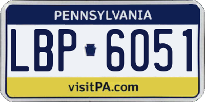 PA license plate LBP6051
