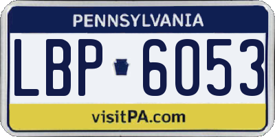 PA license plate LBP6053