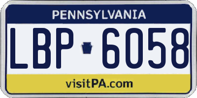 PA license plate LBP6058