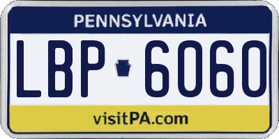 PA license plate LBP6060
