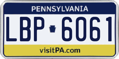 PA license plate LBP6061