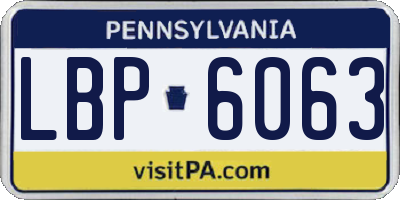 PA license plate LBP6063