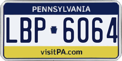 PA license plate LBP6064