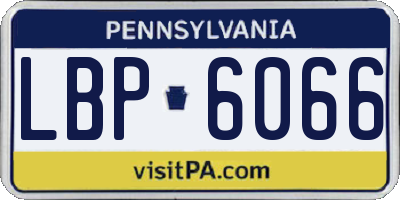 PA license plate LBP6066