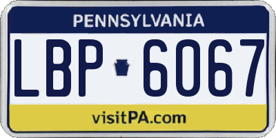 PA license plate LBP6067