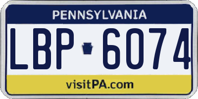 PA license plate LBP6074