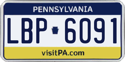 PA license plate LBP6091