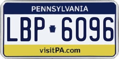 PA license plate LBP6096