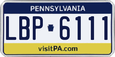 PA license plate LBP6111