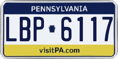 PA license plate LBP6117