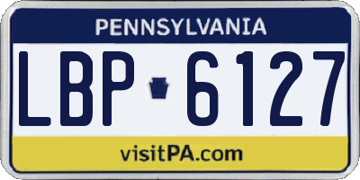 PA license plate LBP6127
