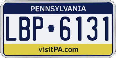 PA license plate LBP6131