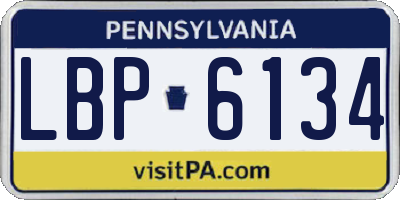 PA license plate LBP6134