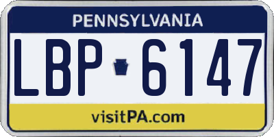 PA license plate LBP6147
