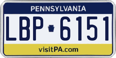 PA license plate LBP6151