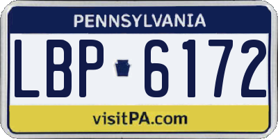 PA license plate LBP6172