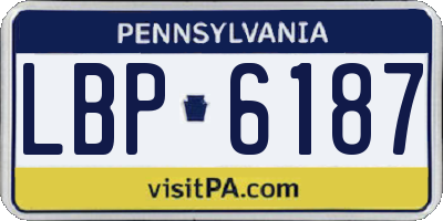 PA license plate LBP6187