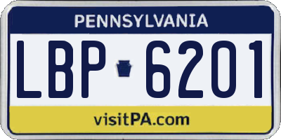 PA license plate LBP6201