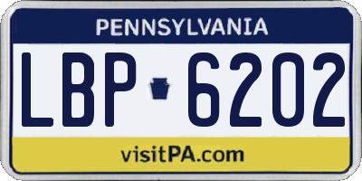 PA license plate LBP6202