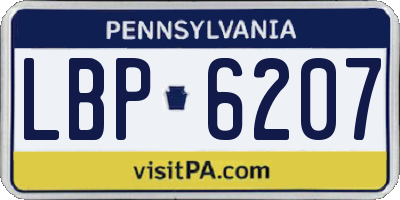 PA license plate LBP6207