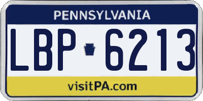 PA license plate LBP6213