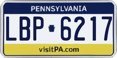 PA license plate LBP6217