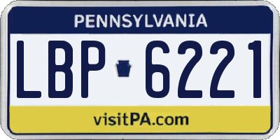 PA license plate LBP6221