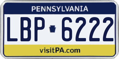 PA license plate LBP6222