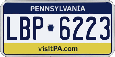 PA license plate LBP6223