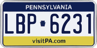 PA license plate LBP6231