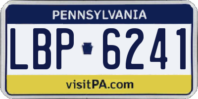 PA license plate LBP6241