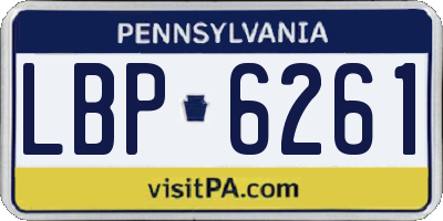 PA license plate LBP6261