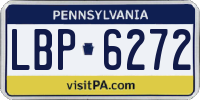PA license plate LBP6272