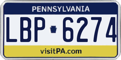 PA license plate LBP6274