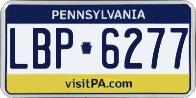 PA license plate LBP6277