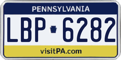 PA license plate LBP6282