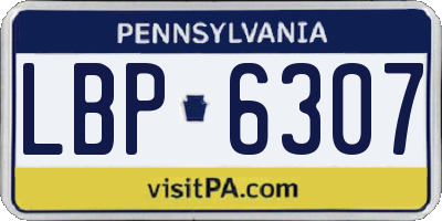 PA license plate LBP6307