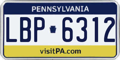 PA license plate LBP6312