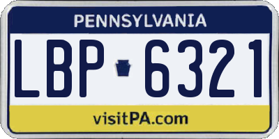 PA license plate LBP6321