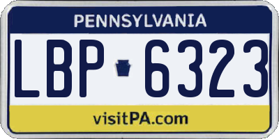 PA license plate LBP6323