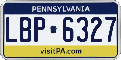 PA license plate LBP6327